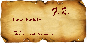 Fecz Rudolf névjegykártya